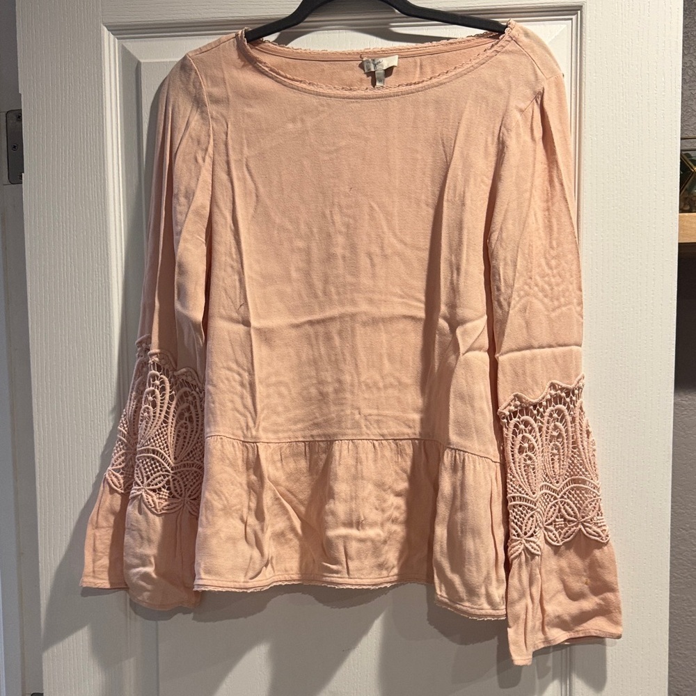 Joie Blush Lace Detail Blouse